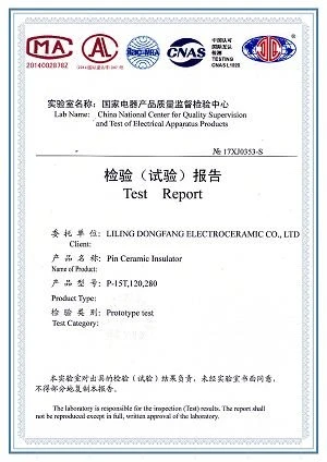 4.Pin insulator teste report